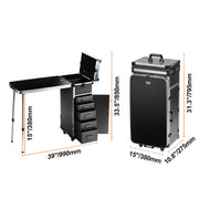 The Road Studio | Aluminum Makeup Train Case with Workbench Legs and LED Mirror