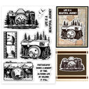 1pc Forest Clear Stamps Forest Sun Moon Cloud Trees Transparent Silicone Stamp Rubber Stamp for Scrapbooking4.3 x 6.3 x 0.1 Inch