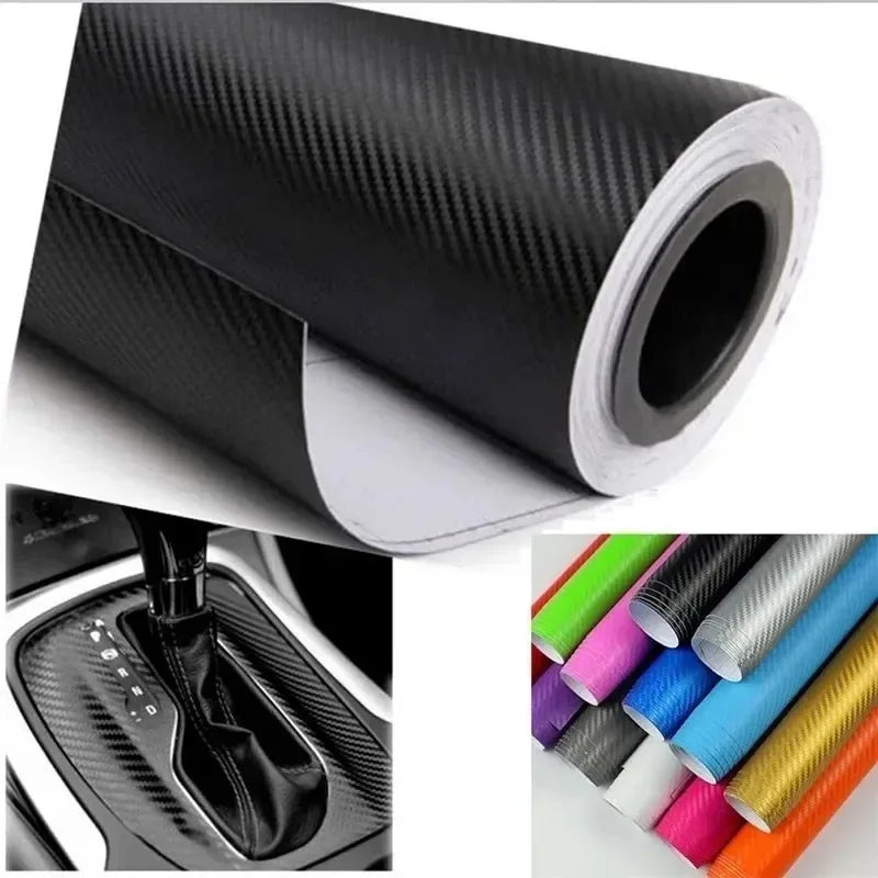 Car Sticker Glossy Carbon Fiber Vinyl Film Car Interior Wrap Sticker Auto Home Door DIY Styling Vinyl Decal 30cmx127cm