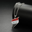 Syria National Map Shapes Drop Oil Color Pendant Necklaces for Women Man Stainless Steel Peace Lovers Jewelry Accessories Gift