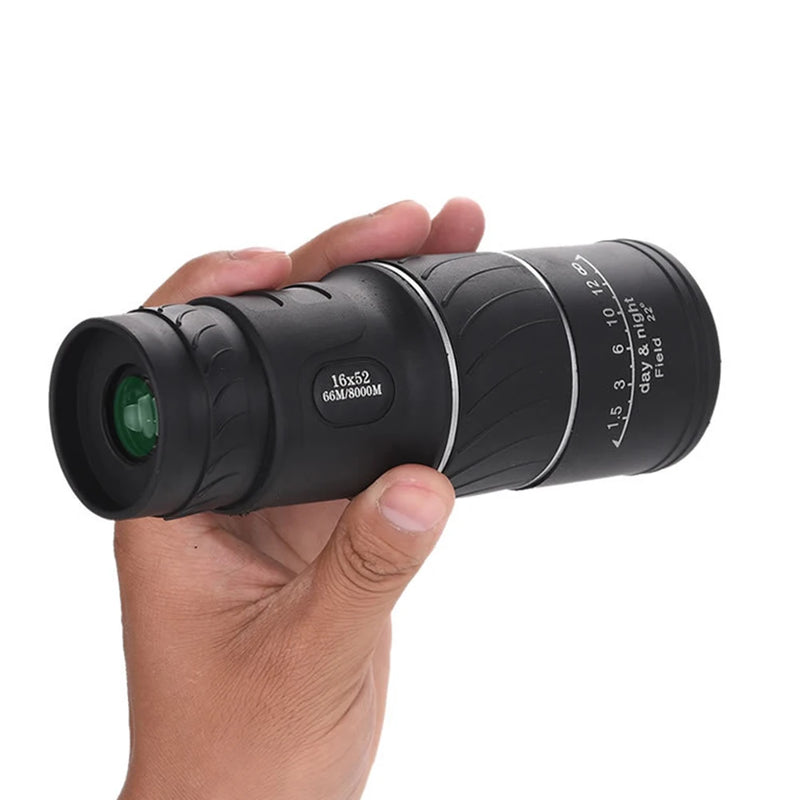 16X52 Monocular Telescope Optical Lens High Definition Handheld Telescope Dual Focus Zoom 16X for Outdoor Travel Camping Hunting