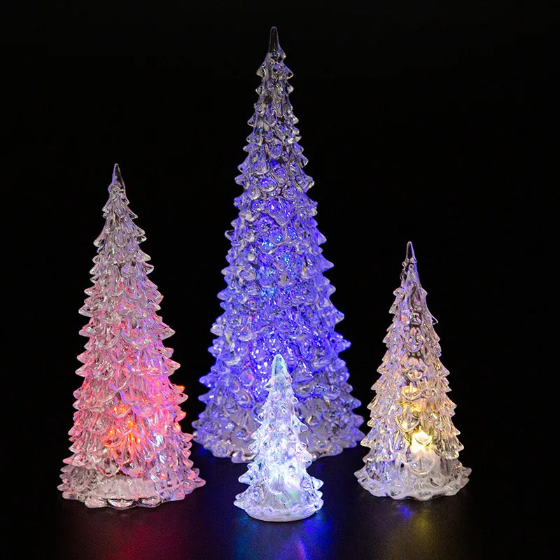 Christmas Tree Colorful Led Acrylic Night Light Home Holiday Party Children Room Desktop Luminous Christmas Tree