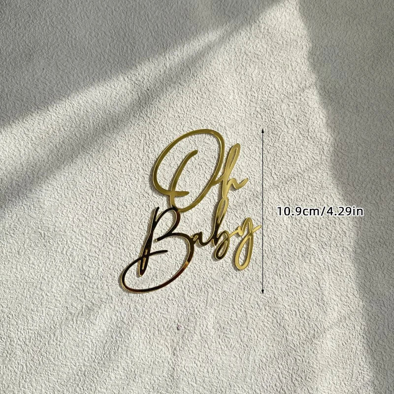 Acrylic Baby Cake Topper Weekend Decoration Welcome Baby Shower Supplies Party Decorations Gender Reveal Oh Baby Cake Decoration