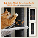 Multi-Level Cat Tree with Scratching Posts, Cozy Condo, Super Large Perch, Deep Hammocks, Tall Cat Tower for Indoor Adult Cats