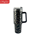 40 oz Tumbler With Handle Stainless Steel Thermos Water Bottle Travel Camping Coffee Thermos Mug Water Bottles Free Shipping