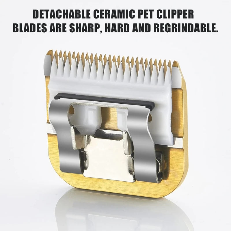 7FC/5FC/4FC/#10/#30/#40 Detachable Pet Dog Clipper Ceramic Blades Set Compatible with Andis,Oster A5,Wahl KM Series Clippers