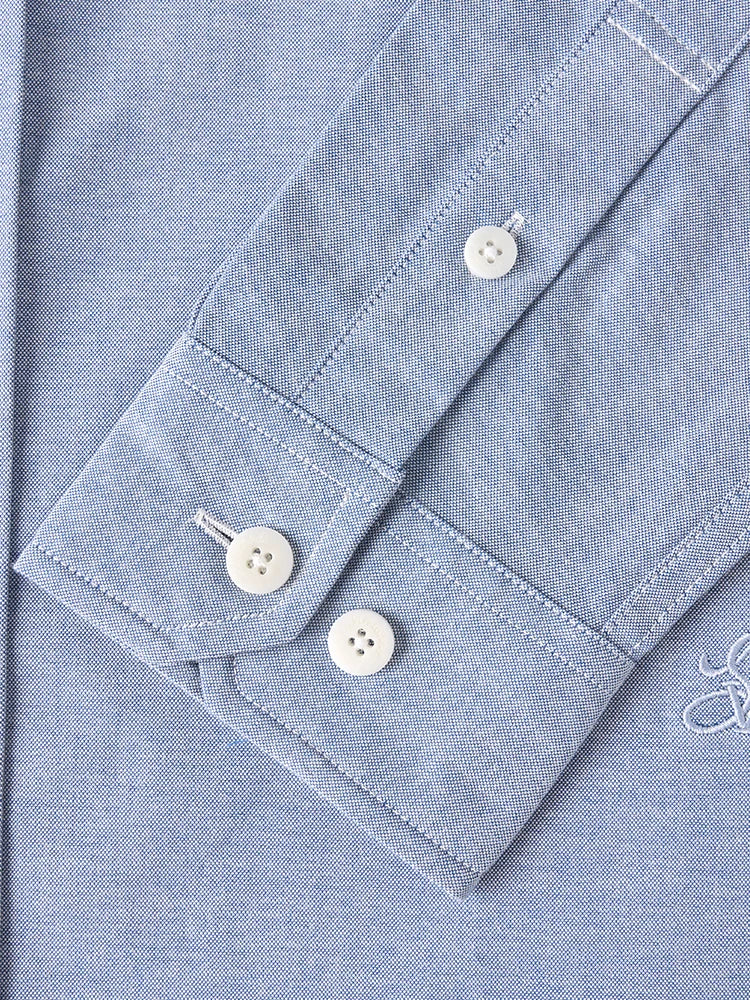 SIMWOOD 2025 Autumn New Regular Fit Smart Casual Shirts Men Basic Solid Color 180gsm Oxford Fabric Shirts