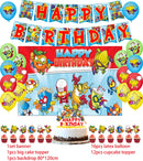 Superzings Birthday Party Supplies Balloon Banner Backdrop Tableware Cake Topper Party Decoration Baby Shower