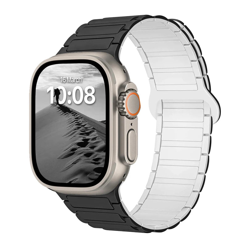 Magnetic Strap for Apple Watch Band 44mm 49mm 45mm 41mm 40mm Silicone Bracelet for IWatch Ultra 2 Series 9 8 7 6 5 4 SE 3 42mm