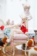 HASUKI 1/12 CS003 Female Soldier Christmas Suit Red Dress Mesh Socks Clothes Bag Set for 6 inches Action Figure Body