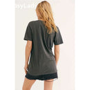 Gypsylady Damen Schwarzes T-Shirt Baumwolle Cartoon Kurzarm Vintage Damen Sommer Tops Weibliche Streetwear Grafik T-Shirts 2022