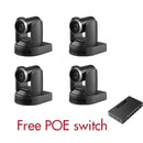 SMTAV 4PCS 4K PTZ Camera NDI 10X Optical Zoom AI Auto Tracking with HDMI SDI USB3.0 RJ45 LAN Live Streaming PTZ Conference