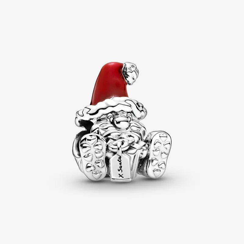 New Fashion Charm Original Lucky Cat Christmas Tree Crown Beading Suitable for the original Pandora Lady Bracelet Jewelry Gift