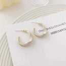 Lavender Purple Earrings for Woman Metal Golden Twisted Art Line Purple Stud Earrings Gift Jewelry 2024 New Fashion Wholesale