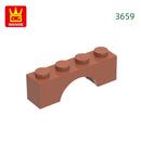 Wange 81Pcs/Lot 3659 1x4x2 Flat Arch Building Blocks MOC Construction Accessories Parts Compatible with Brick Children Toys Gift
