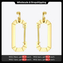 ENFASHION Safety Buckle Hollow Drop Earrings Gold Color Stainless Steel Big C Shape Dangle Earings Fashion Jewelry Party E201184