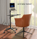 UT-2 Ergonomic Full Motion 2in1 Laptop Floor Stand Monitor Keyboard Support Height Adjust Moving Notebook Desk Home Office