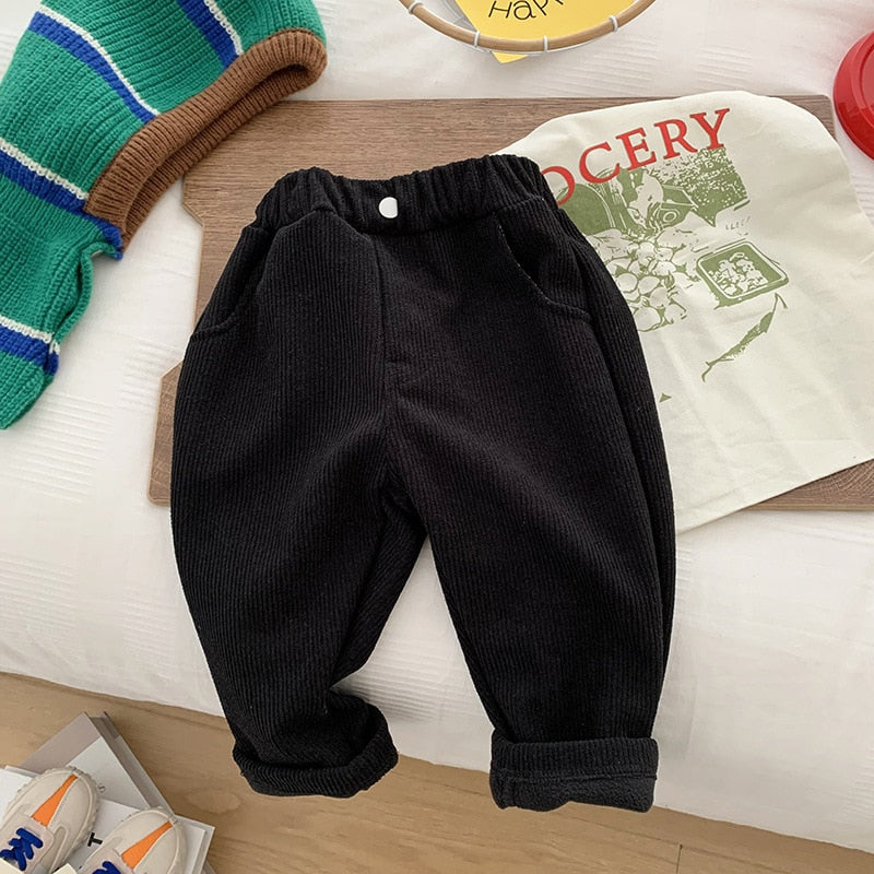 MILANCEL 2023 Kids Pants Solid Boys Pants Fashion ChildrenTrousers Brief Kids Jeans