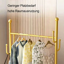 Kleiderständer, Goldener Garderobenständer mit 6 Haken, Freistehender Kleiderständer, Kleiderstange aus Metall