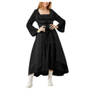 Halloween Plus Size Open Shoulder Elegant Party Dresses For Teens 2024 Lace Half Sleeve Gothic Dress Clothing Female