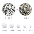100sets Dome Cap Rivets 14 Colors Metal Studs Round Rivet for Leather Craft Bag Belt Clothing Garment Shoes Collar Parts