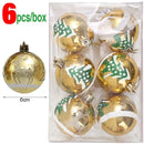 6cm Weihnachtsbaumkugel Bunte bemalte Kugeln Hängende Anhänger Ornamente Weihnachten Neujahr Party Heimdekoration Zubehör