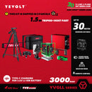 YEVOLT YVGLL4XS12T Series Green Laser Level 3-Plane 12-Line Self-leveling 360 3D Horizontal & Vertical Power Measuring Tools