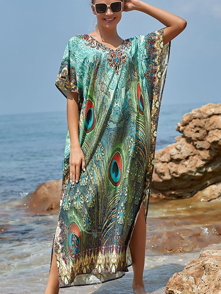 Easy Dry Beach Cover Up Robe Plage Vestido Playa Beach Pareo Swimsuit Cover Up Beachwear 2023 Bathing Suit Women Maxi Dress