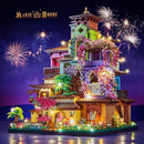 7080PCS Magic Castle Sakura House Building Blocks City Street Model With LED Lights Mini Bricks Toys Children's Christmas Gifts