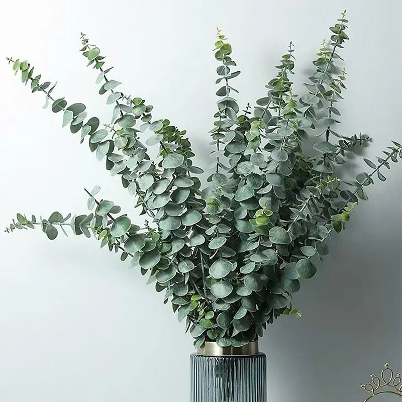 36/10PCS Artificial Eucalyptus Stems Green Leaves Fake Plants Home Flowers Bouquet Wedding Centerpiece Christmas Decoration