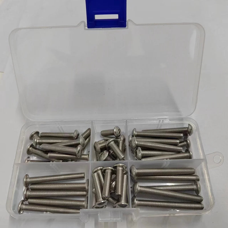 M2 M2.5 M3 M4 M5 M6 M8 M10 Hex Socket Screw Set 304 Stainless Steel Hexagon Button Cap Head Metric Machine Bolt Assortment Kit