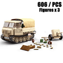 Military Tank WW2 German Army Building Block RSO/01 Track Tractor And 37mm Antitank Gun Pak35/36 Weapon Model Figure Bricks Toys