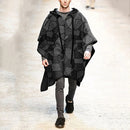 Autumn Trendy Men's Cape Coat Vintage Poncho Jacket Batwing Sleeve Irregular Design Men Hooded Trench Shawl Coat Cosplay Costume