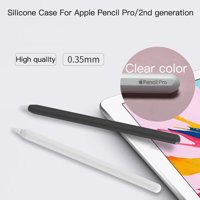 Clear Case For Apple Pencil Pro 2024 and 2nd generation Silicone Material  Suction Anti-Skid Accessory ﻿for ipad pro air