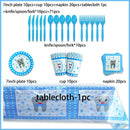 My First Tooth Blue Theme Party Disposable Tableware Stes Boy Girl First Tooth Birthday Party Decor Cups Plates  Napkins Banners