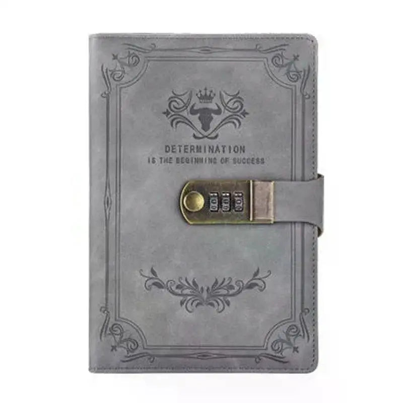 A5 200 Pages Retro Password Book with Lock Diary Thickened Creative Hand Ledger Student Notepad Stationery Notebook Binder