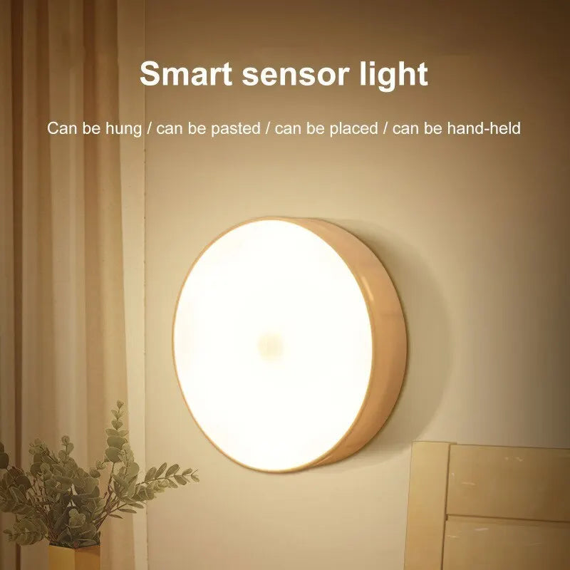 LED Smart Human Body Motion Sensor Night Lamp Emergency Automatic Lighting USB Charging Wireless Magentic Suction Night Light