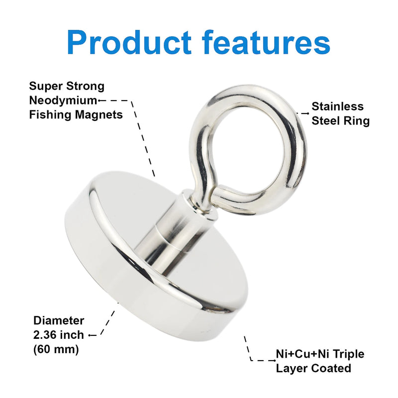 10-42mmPowerful Magnet Hook Super Powerful Neodymium Magnet Strong Magnetic Iman Magneat Fishing Iman Magnetti Ima N52 Neomidium