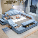 Multifonction Cute Modern Double Bed Queen Size Bedroom King Double Bed Faux Leather Smart Cama Matrimonial Bedroom Furniture