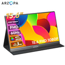 ARZOPA 1080P Tragbarer Monitor 15,6 Zoll Monitore für Laptop MAC Switch Xbox Handy ps4 PC USB C HDMI-Kompatibler Computerbildschirm