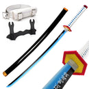 1:1 Scale Anime Swords Giyuu Katana 104cm Authentic Cosplay Weapons Props With Sword Holder And Belt Halloween Samurai Style