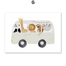 Boho Animals Friend Elephant Rabbit Bear Deer Bee Posters And Print Nursery Wall Art Canvas Painting Baby kids Room Home Decor