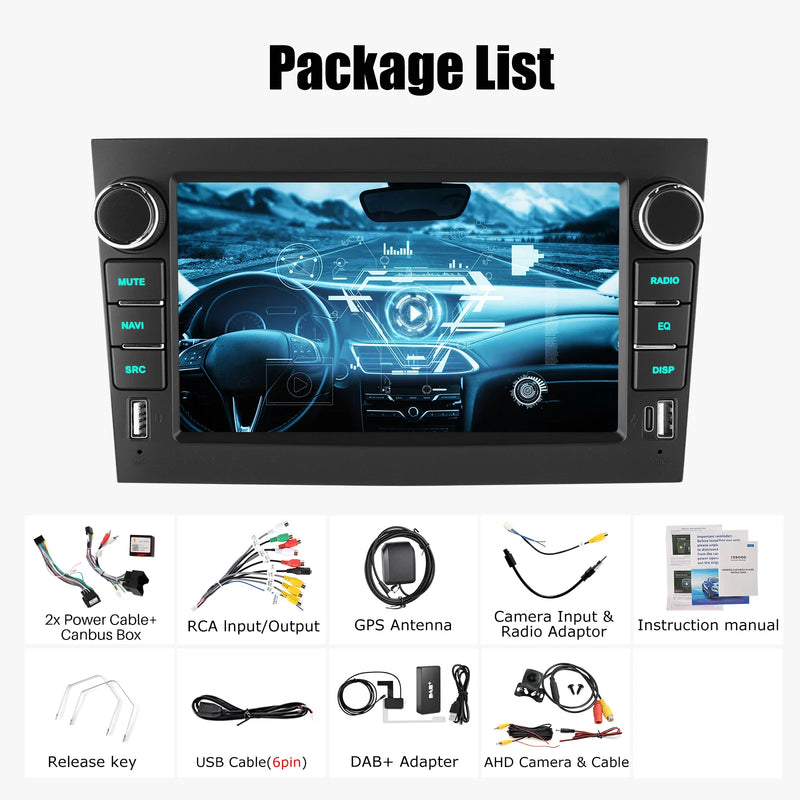 ESSGOO Android 14 Car Radio GPS Navi DAB For Opel/Vauxhall Astra H Corsa C D Zafira B Wireless Carplay Android Auto 64G AI Voice