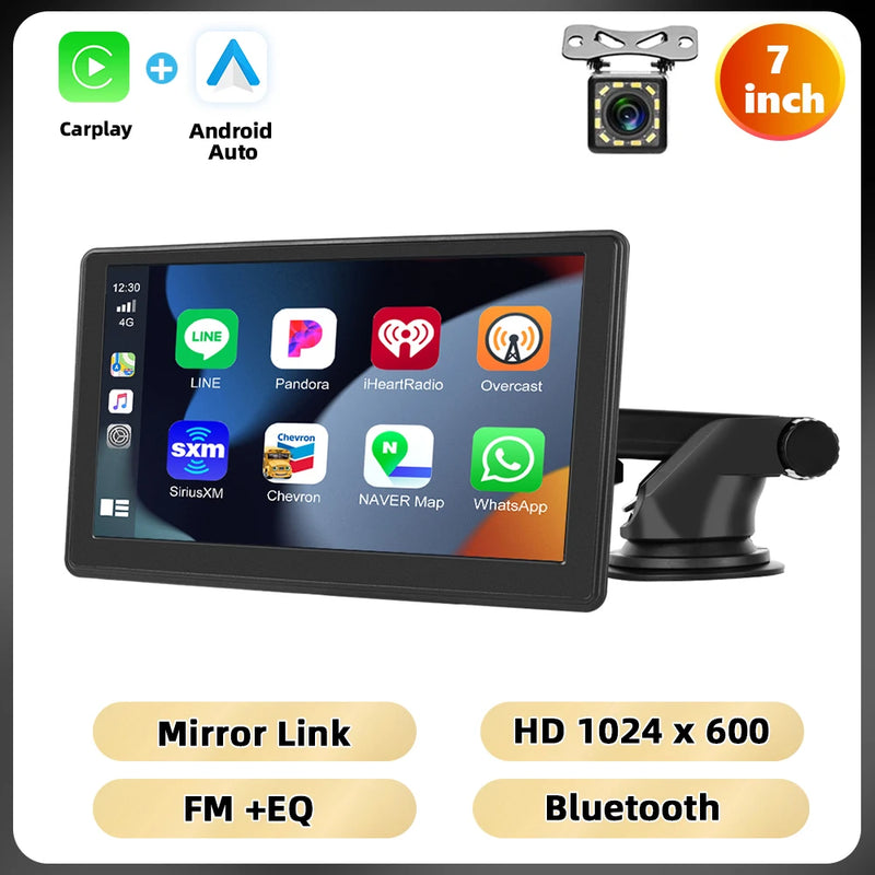 Podofo 7 ''Smart Screen Player Dashboard Carplay Android Car Bluetooth EQ Car DVR Mirror Link FM Transmission GPS Navigation