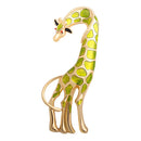 Vintage Creative Enamel Dripping Oil Giraffe Brooches for Women Trendy Casual Metal Animal Brooch Pins Personality Jewelry Gifts