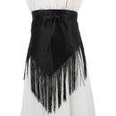 Women Retro Waistband Tassel Wide Waist Belt Fashion Triangle Tassel Corset Belt Shirt Dress Coat Decor Accessories