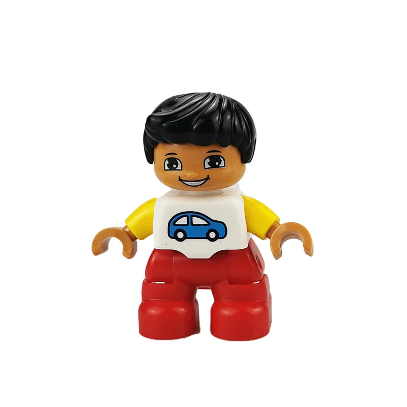 Big Size Action Figures City Princess Policemen Family Building Block Doll Character Accessory Assembly Toys for Children Gift