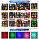Halloween Christmas Projector Lights Outdoor 16 HD Slides, 2 in 1 Water Wave Lamp with Color Patterns, Timer & Remote for Party