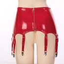 Womens Ladies Patent Leather Garters with Metal Clips Suspender Belt Clubwear Stage Performance Rave Costume Underwear Lingeries