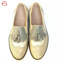 Flats Casual Shoes Women's Spring Autumn Genuine Leather Color Matching Tassel Loafers Oxford Shoes For Women Custom Shoes